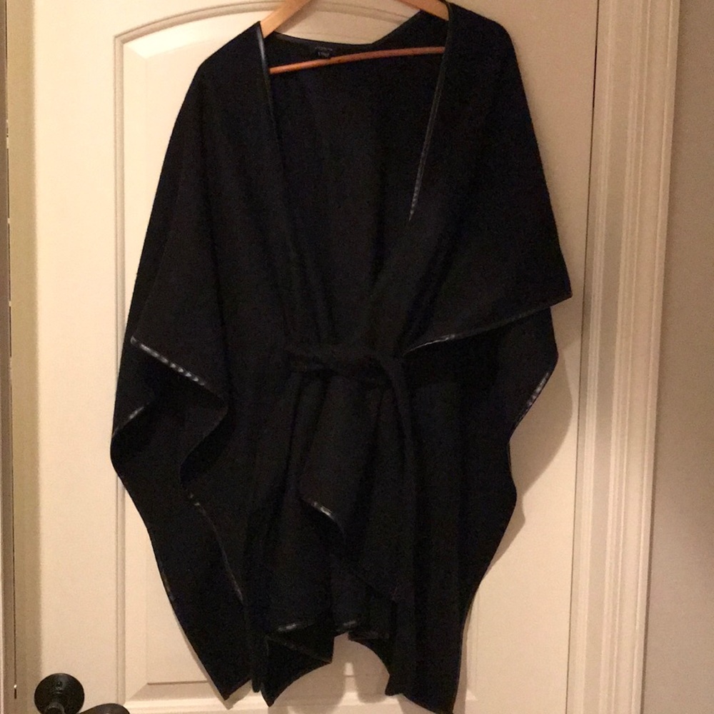 Ann Taylor black wool cape
